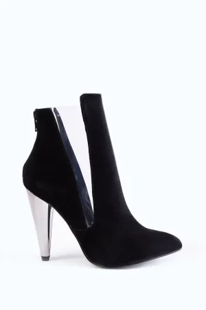 Black Faux Suede Perspects Shoe Boots