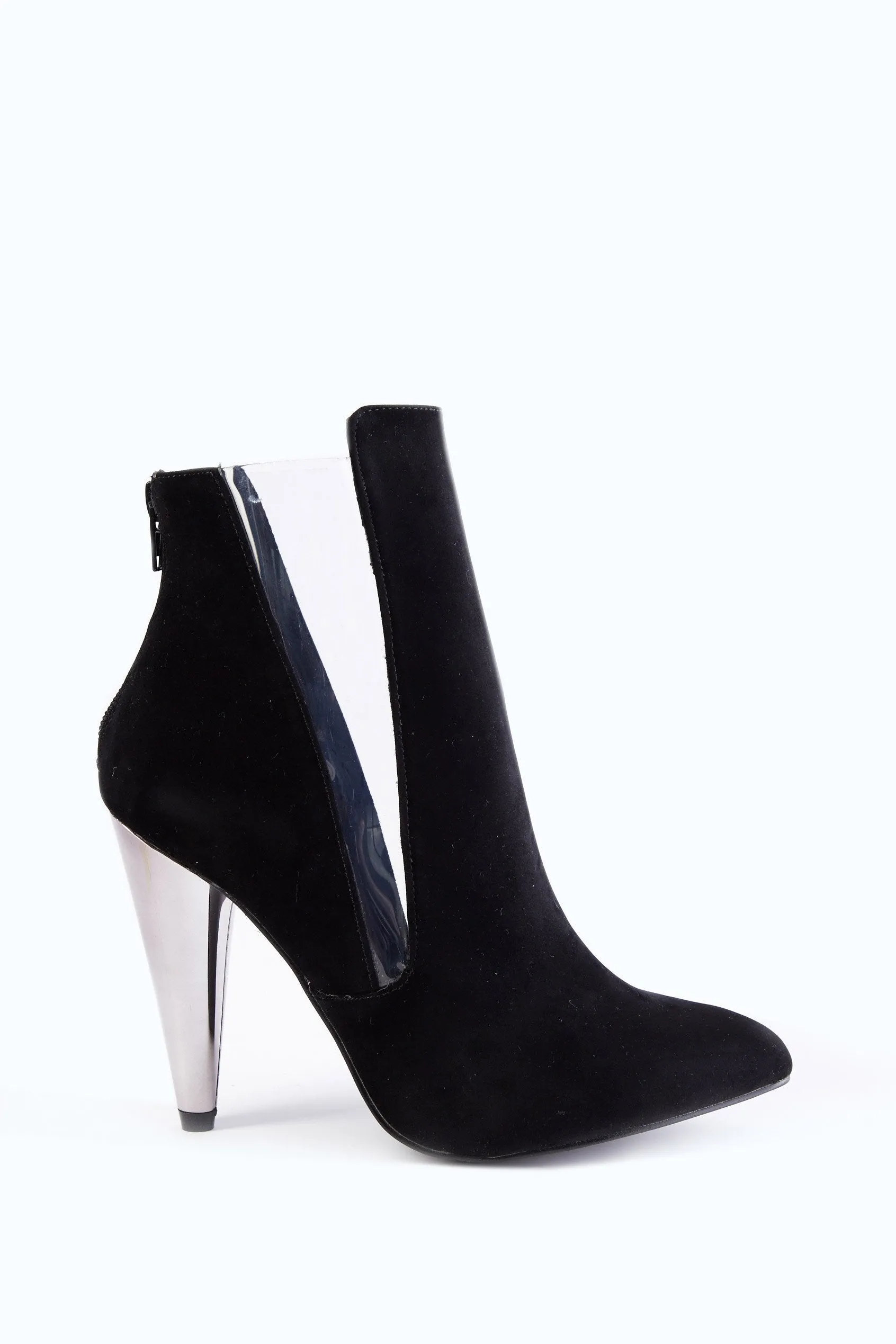 Black Faux Suede Perspects Shoe Boots