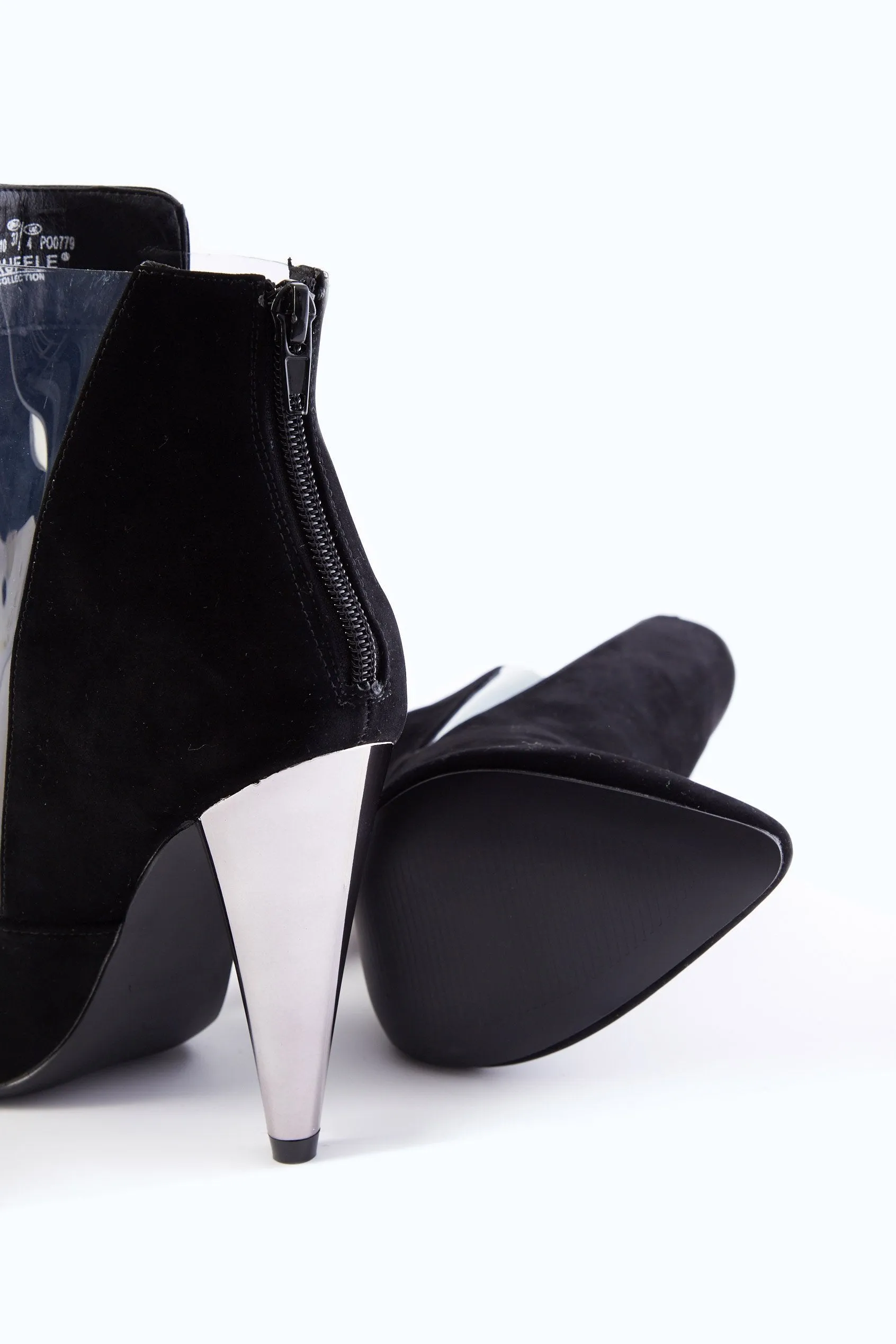 Black Faux Suede Perspects Shoe Boots
