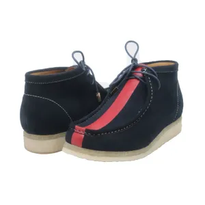 British Walkers Wallabee Boots Walker Stripe Men's Navy Blue and Red Striped Suede