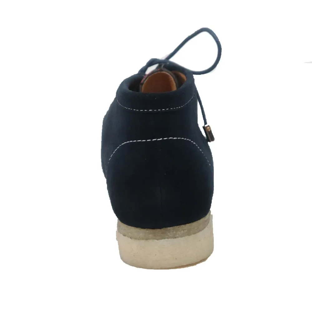 British Walkers Wallabee Boots Walker Stripe Men's Navy Blue and Red Striped Suede