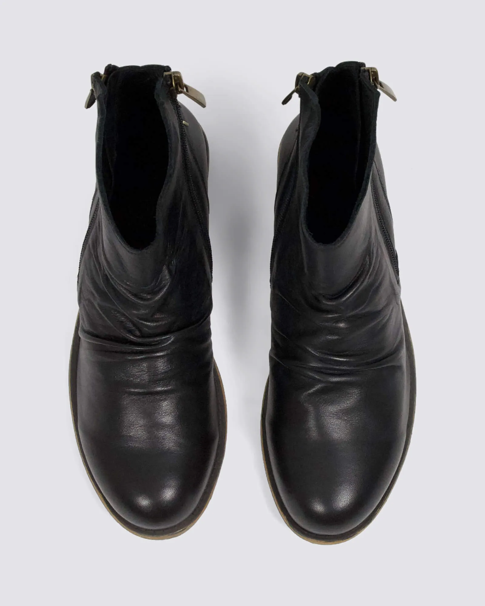 DEMI ANKLE BOOTS BLACK LEATHER