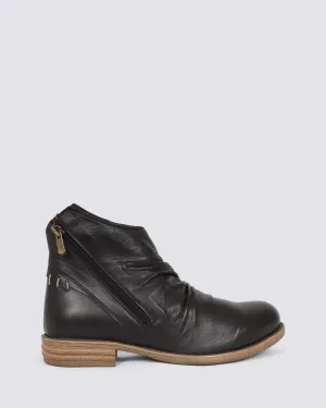 DEMI ANKLE BOOTS BLACK LEATHER
