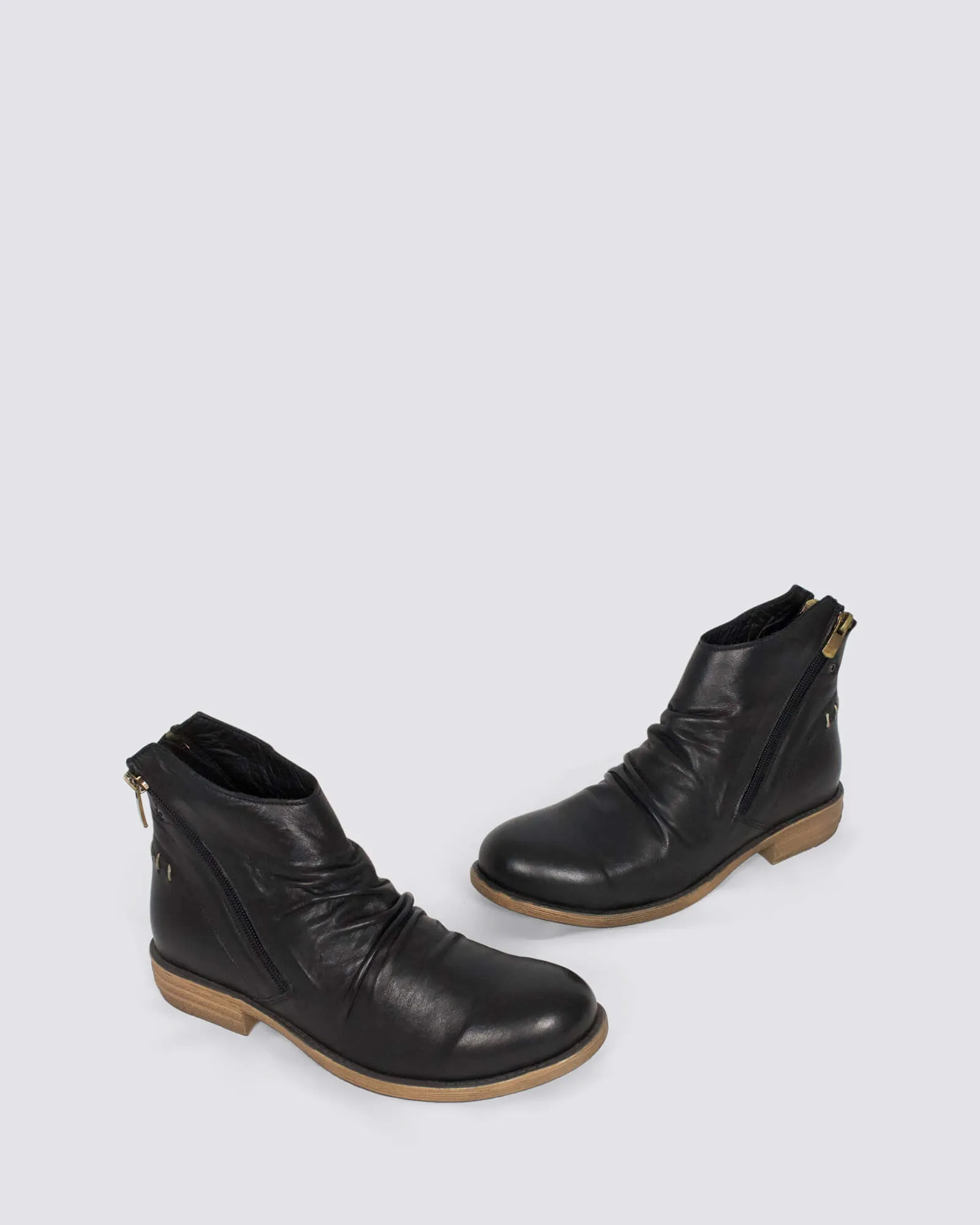 DEMI ANKLE BOOTS BLACK LEATHER