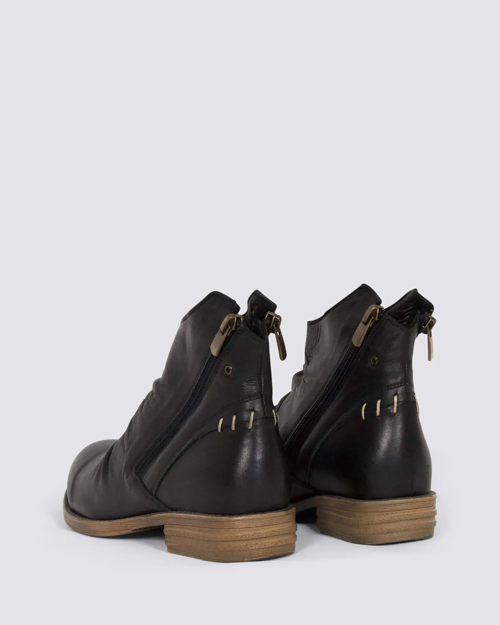 DEMI ANKLE BOOTS BLACK LEATHER