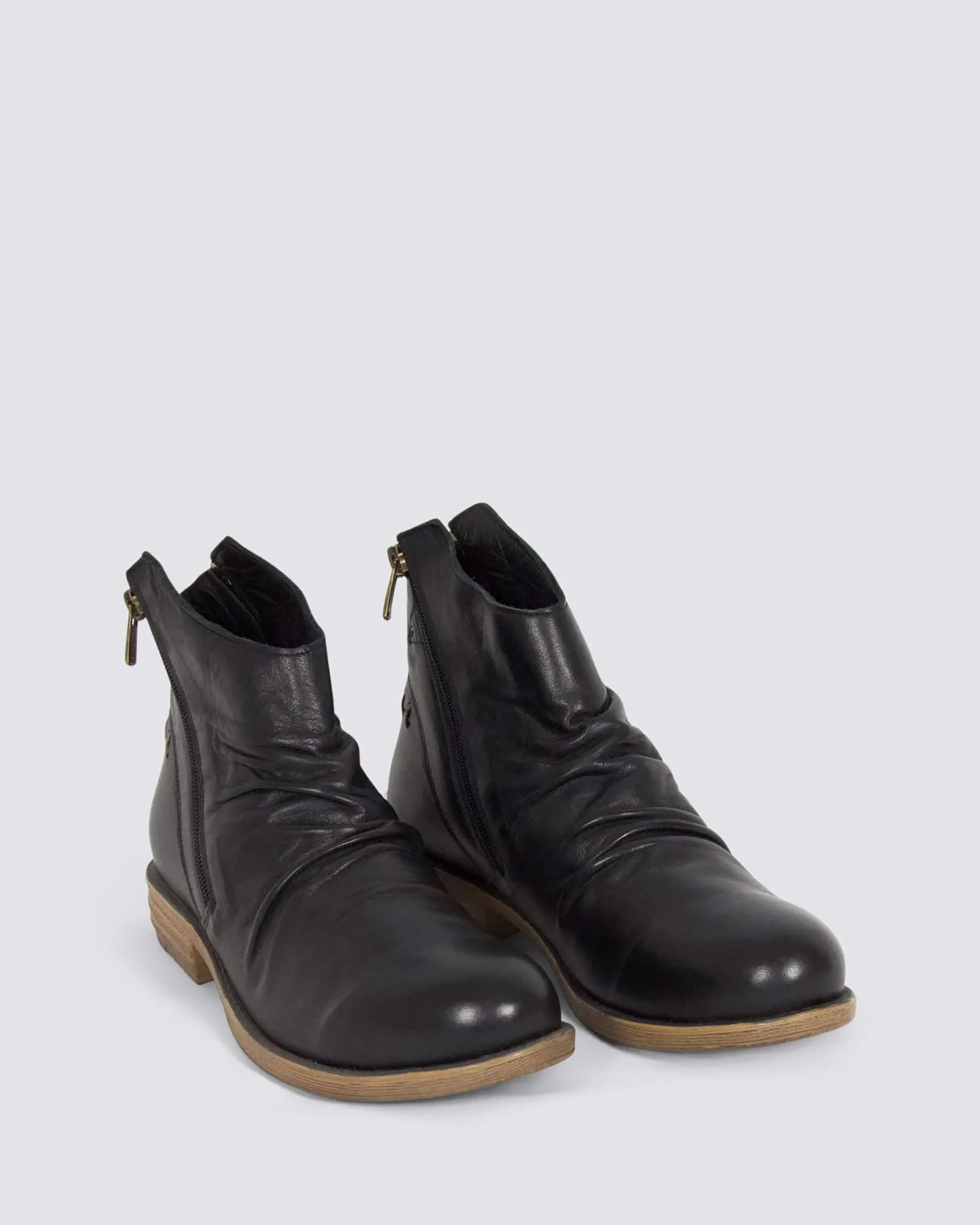 DEMI ANKLE BOOTS BLACK LEATHER