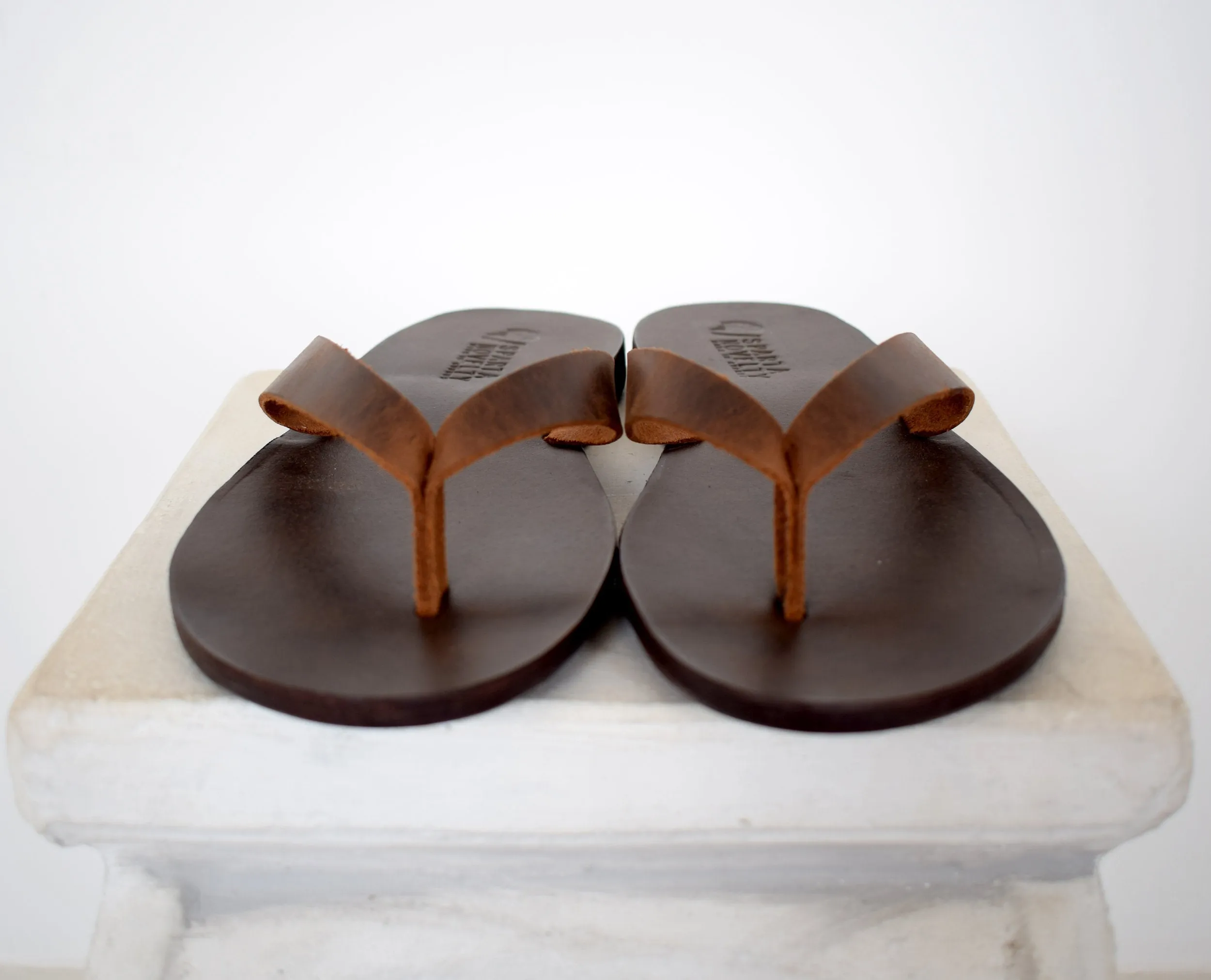 Flip flop Greek Leather sandals - slipers Men, Thongs brown Color, leather sole - insole