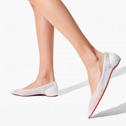 Kate draperia white ballerina flats