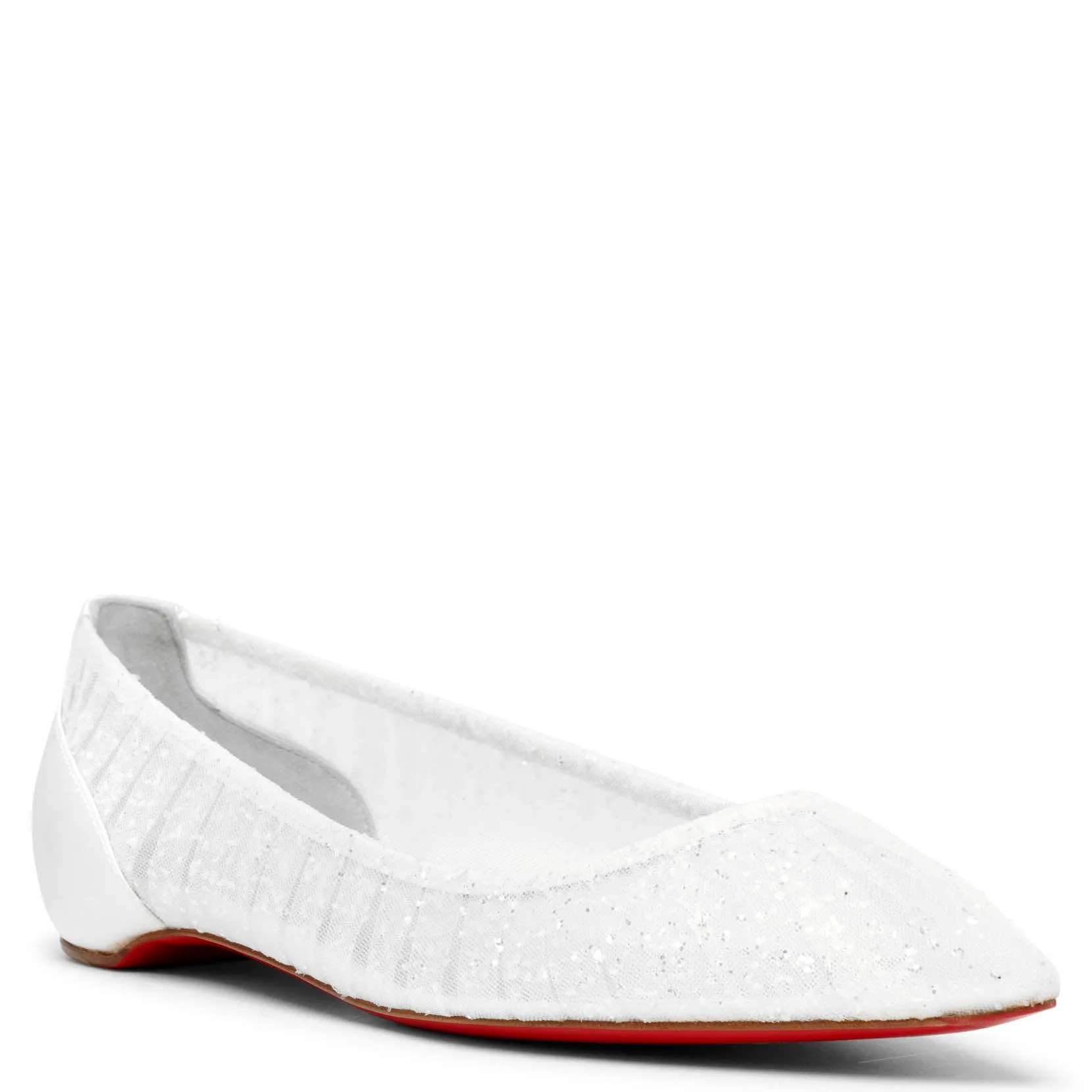 Kate draperia white ballerina flats