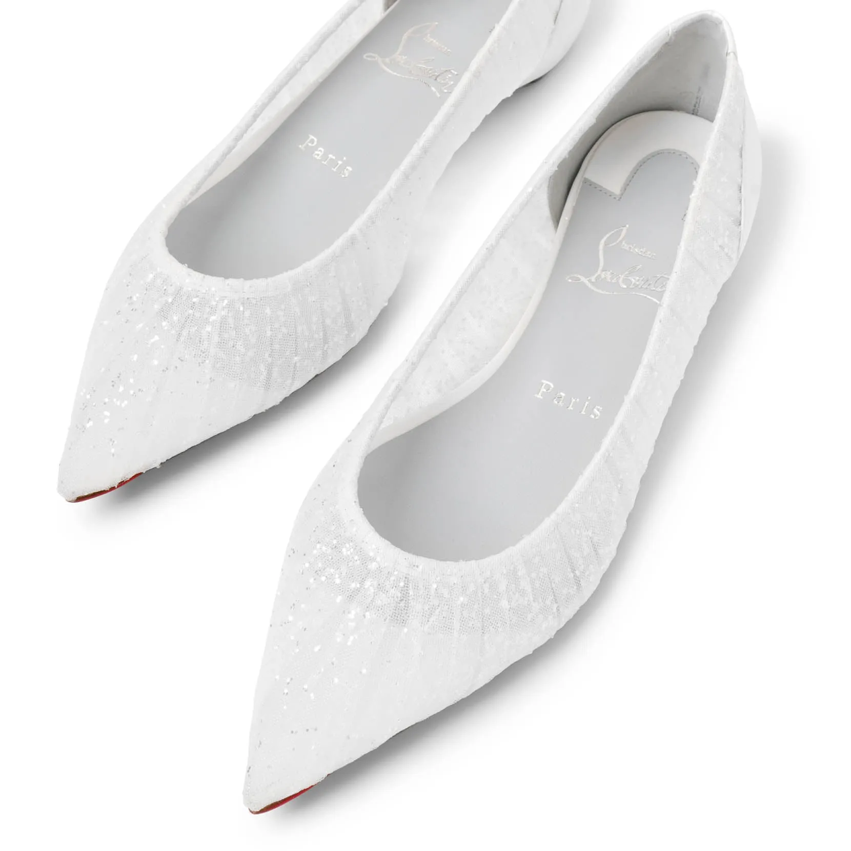 Kate draperia white ballerina flats