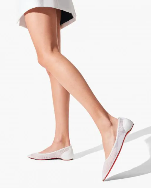 Kate draperia white ballerina flats