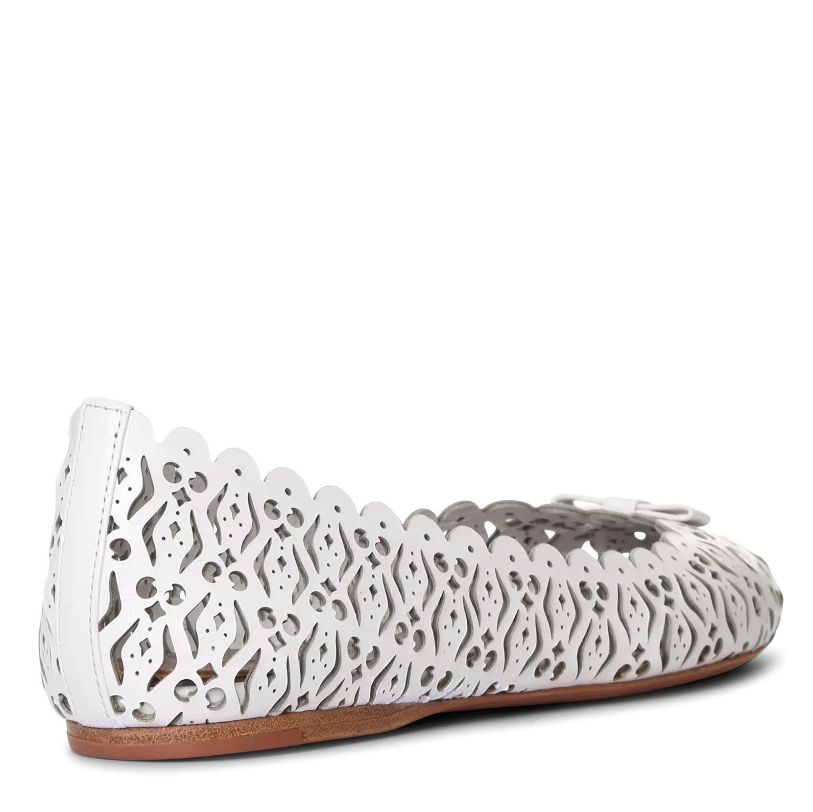Laser cut leather ballet flat