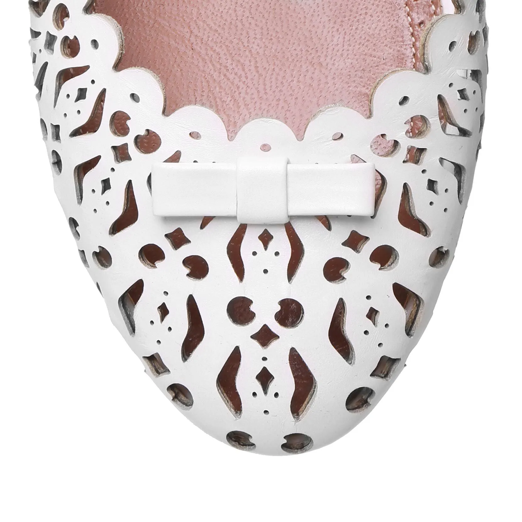 Laser cut leather ballet flat