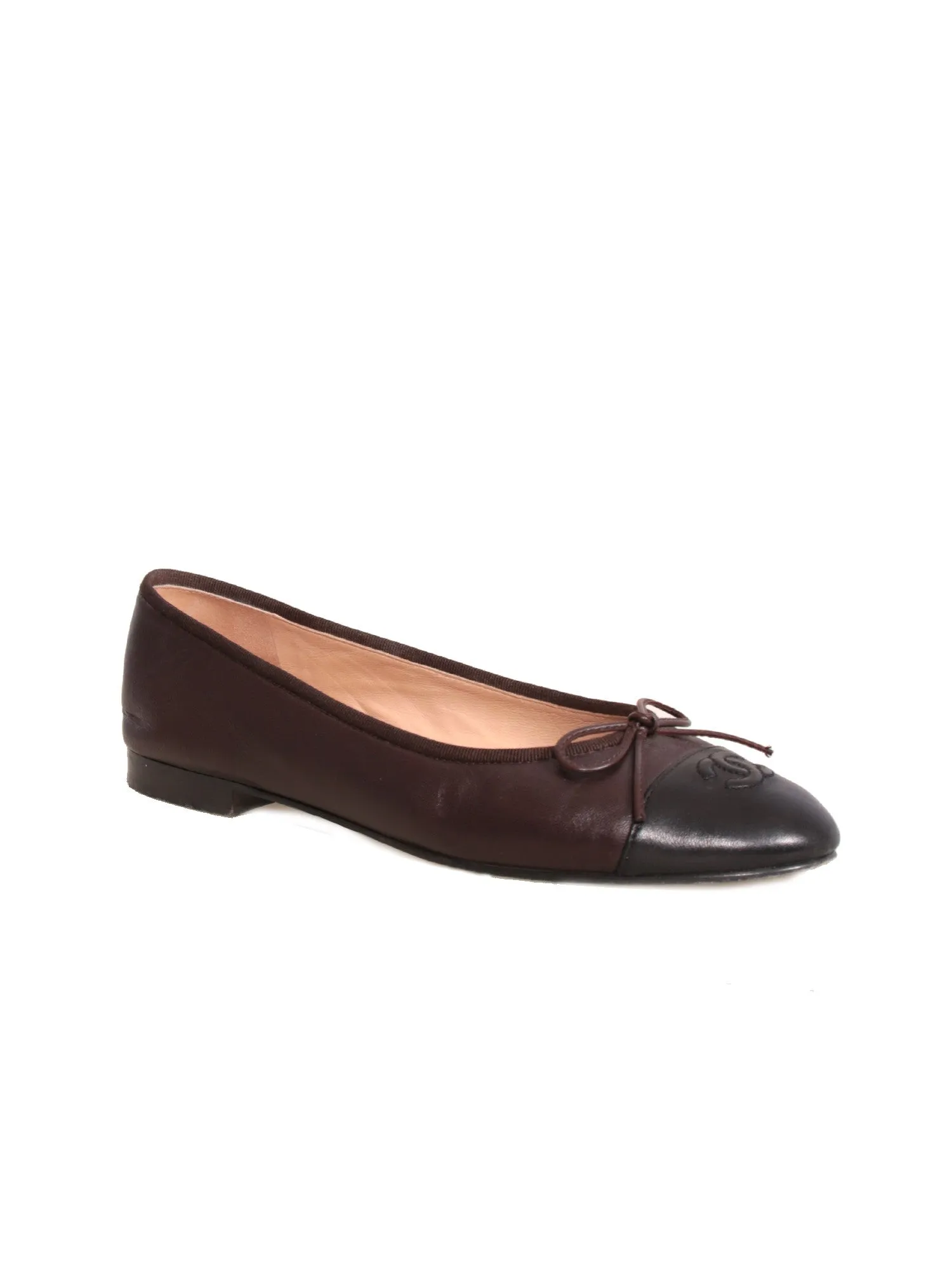 Leather Cap-Toe Ballet Flats