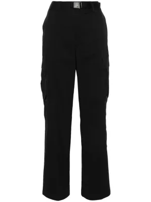 logo-print straight trousers