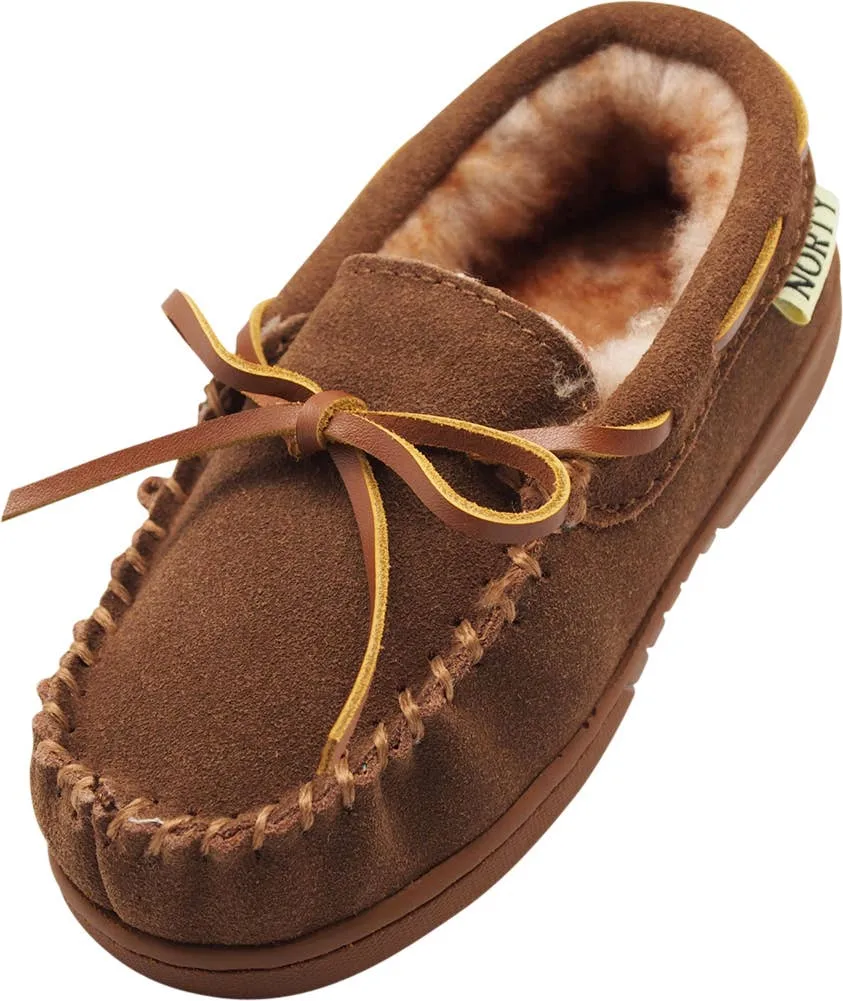 Norty Boys 11-3 Chestnut Suede Slipper Moc 16961