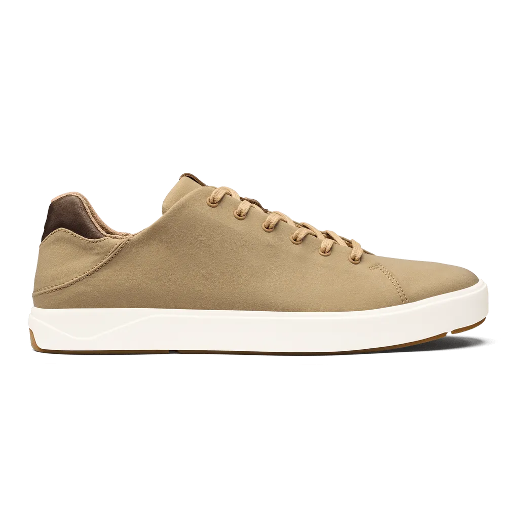 OluKai Men's Lae'ahi Li'Ili Leather Sneakers- Khaki