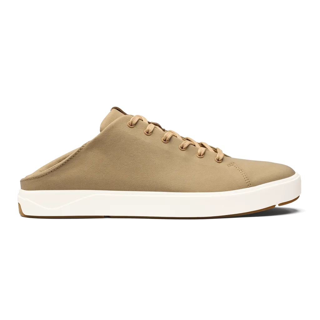 OluKai Men's Lae'ahi Li'Ili Leather Sneakers- Khaki