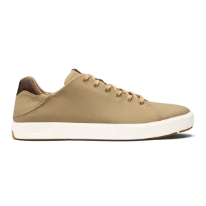 OluKai Men's Lae'ahi Li'Ili Leather Sneakers- Khaki