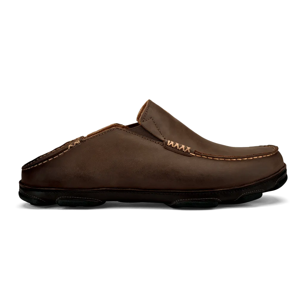 OluKai Men's Moloa Slip Ons- Dark Wood/Dark Java