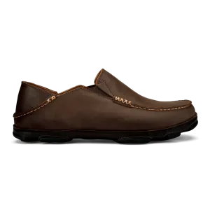 OluKai Men's Moloa Slip Ons- Dark Wood/Dark Java
