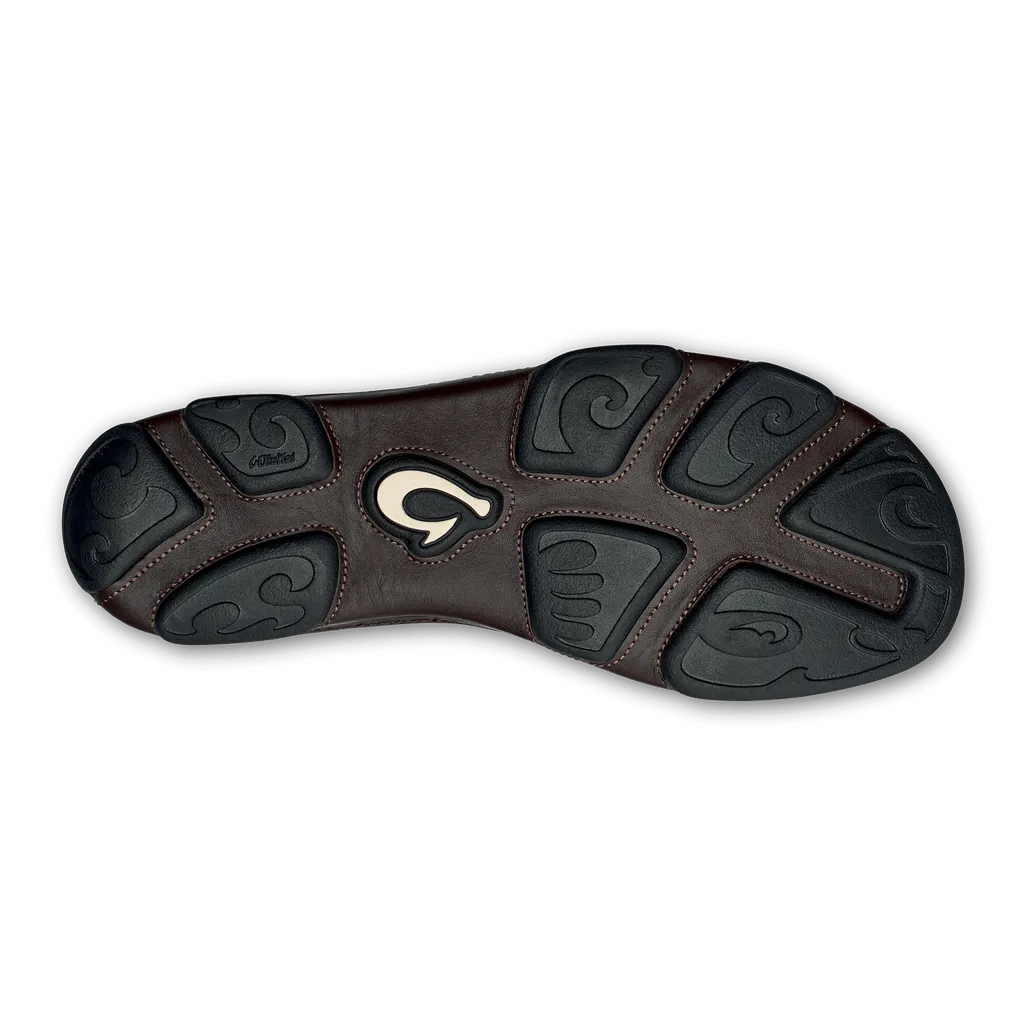 OluKai Men's Moloa Slip Ons- Dark Wood/Dark Java