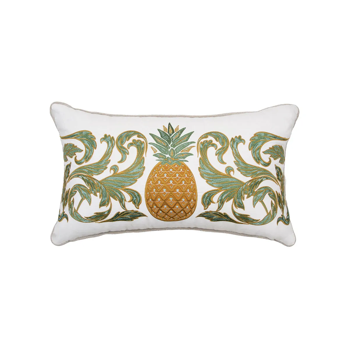 Pineapple Acanthus Indoor Outdoor Lumbar Pillow