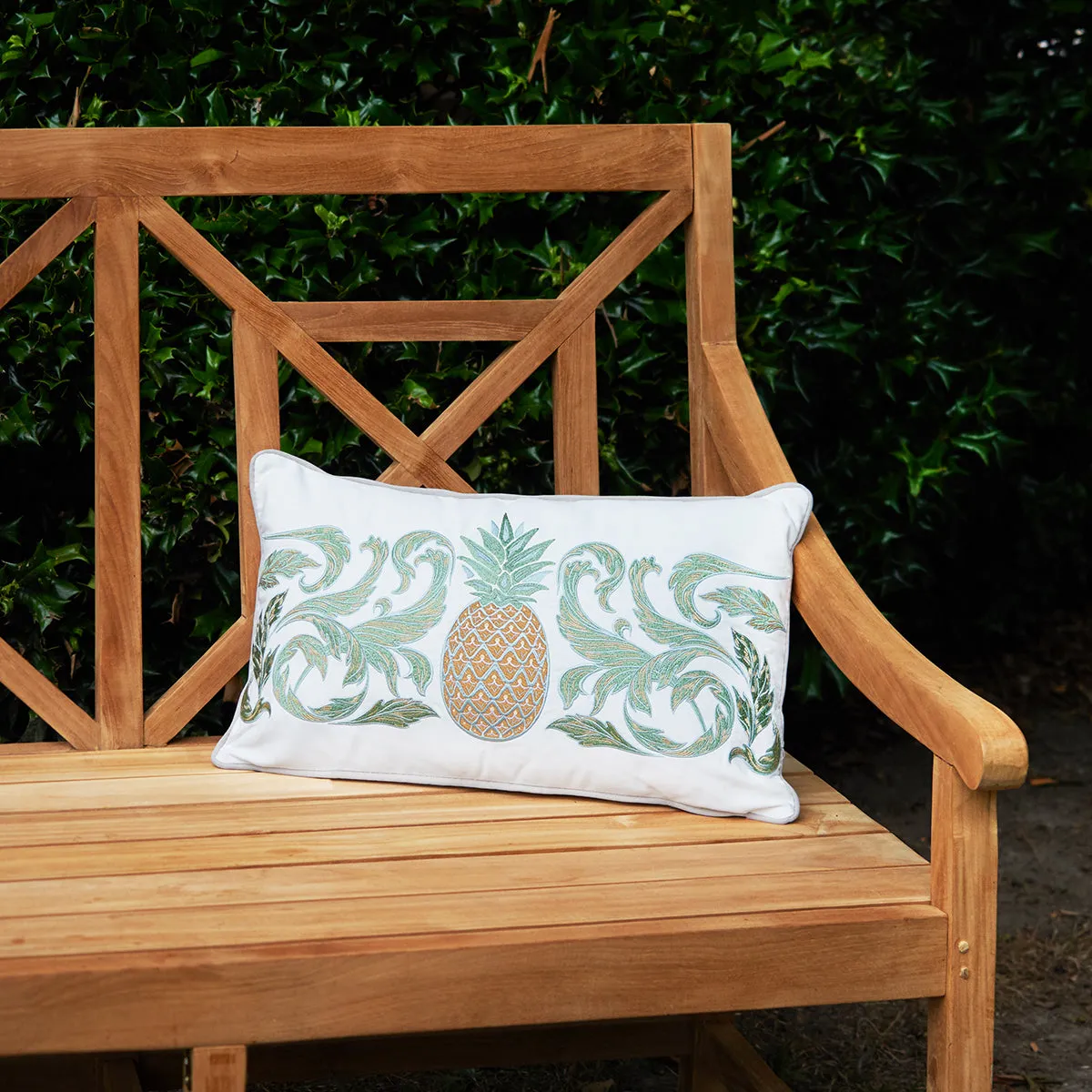 Pineapple Acanthus Indoor Outdoor Lumbar Pillow