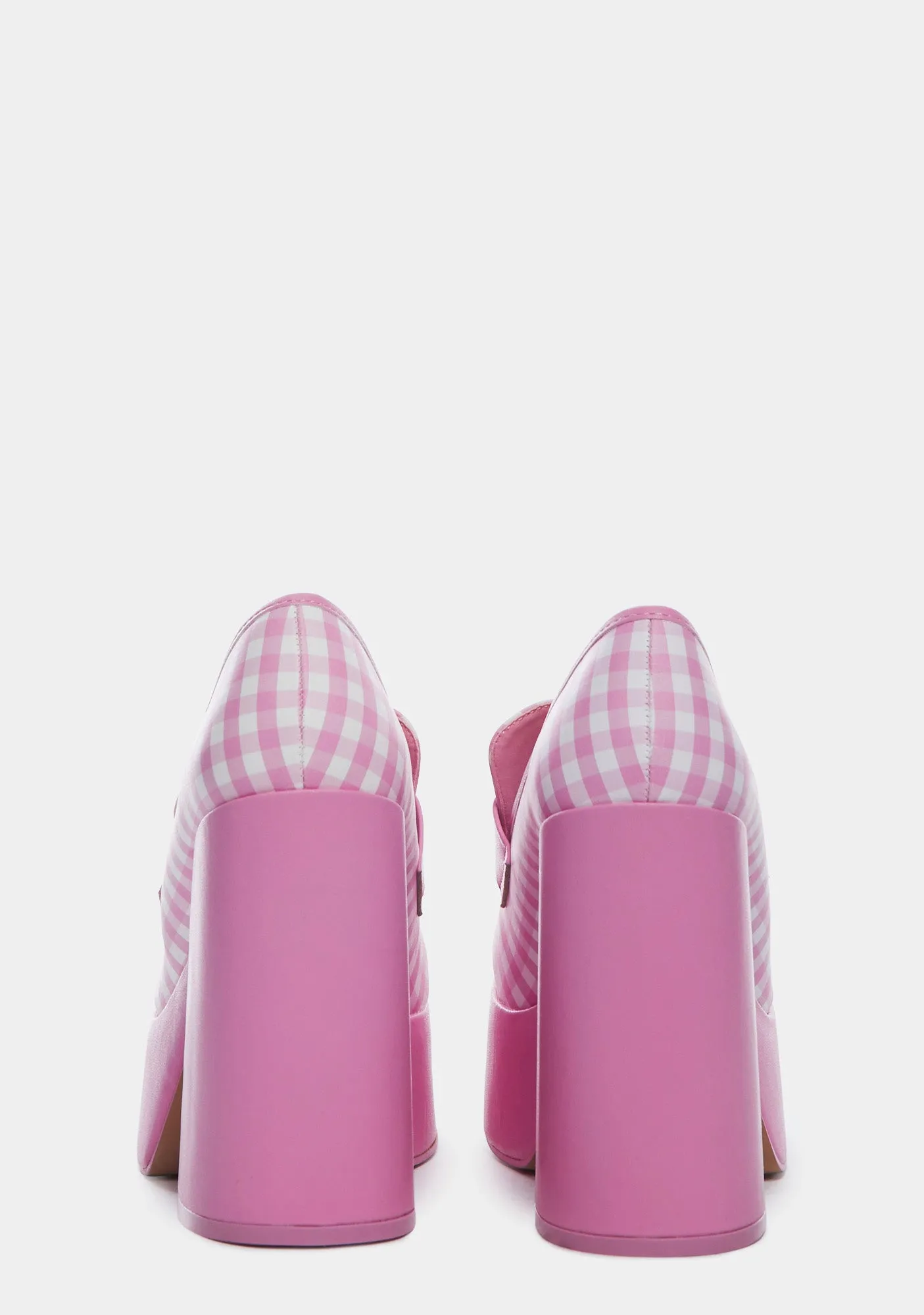 Plaid Platform Mules