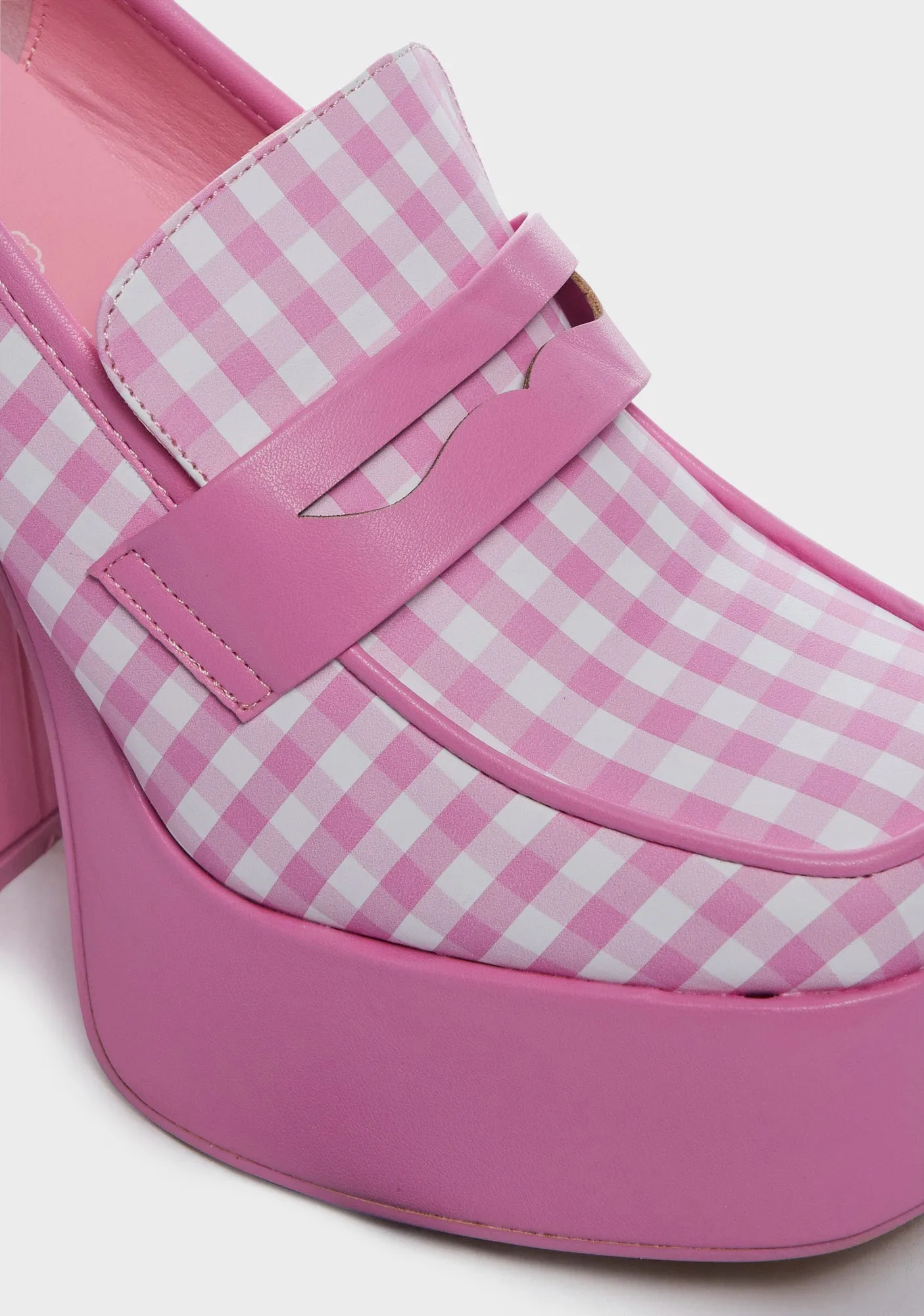 Plaid Platform Mules