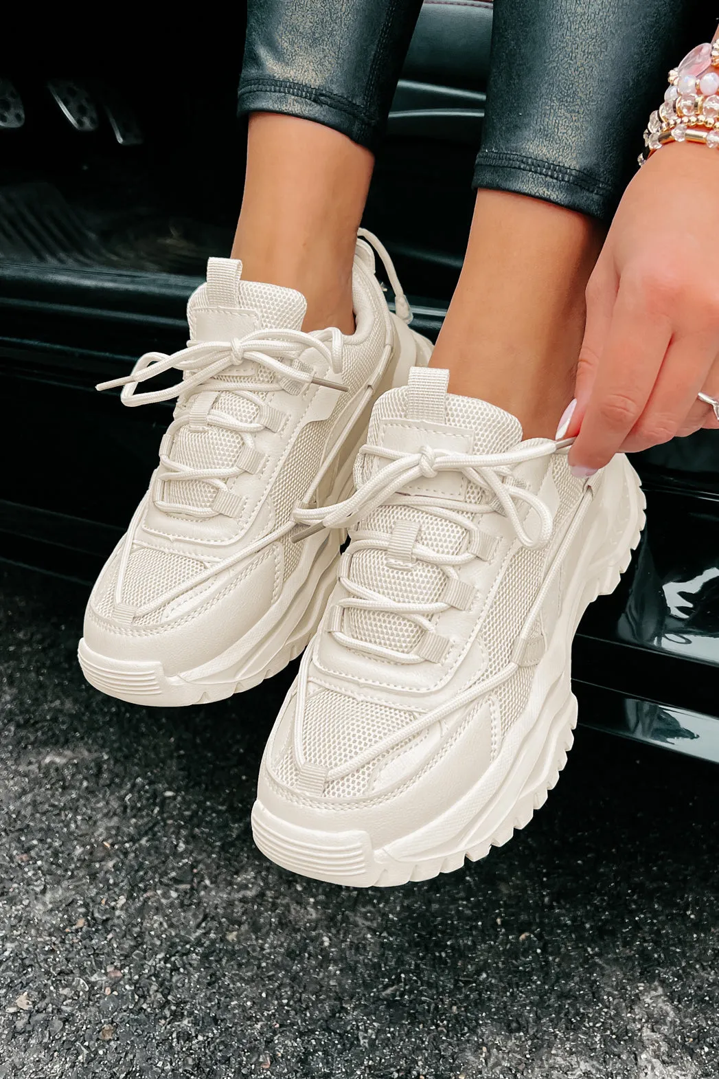 Talk Me Up Chunky Dad Sneakers (Beige)