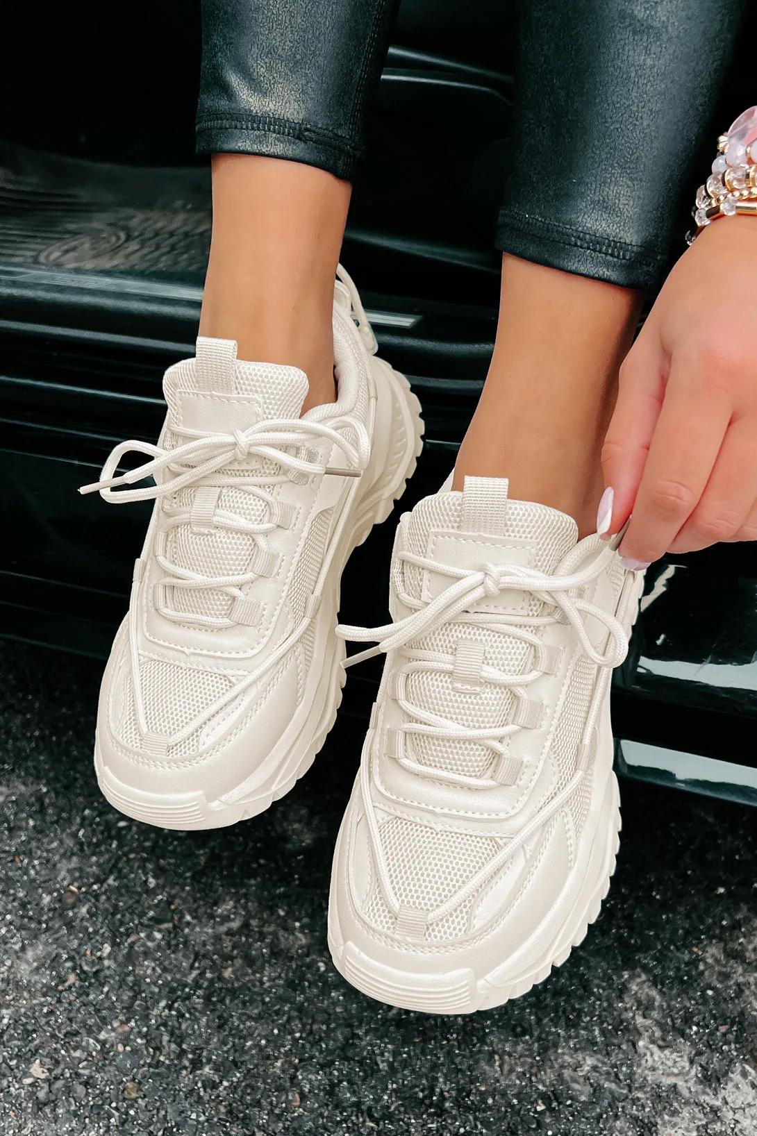 Talk Me Up Chunky Dad Sneakers (Beige)