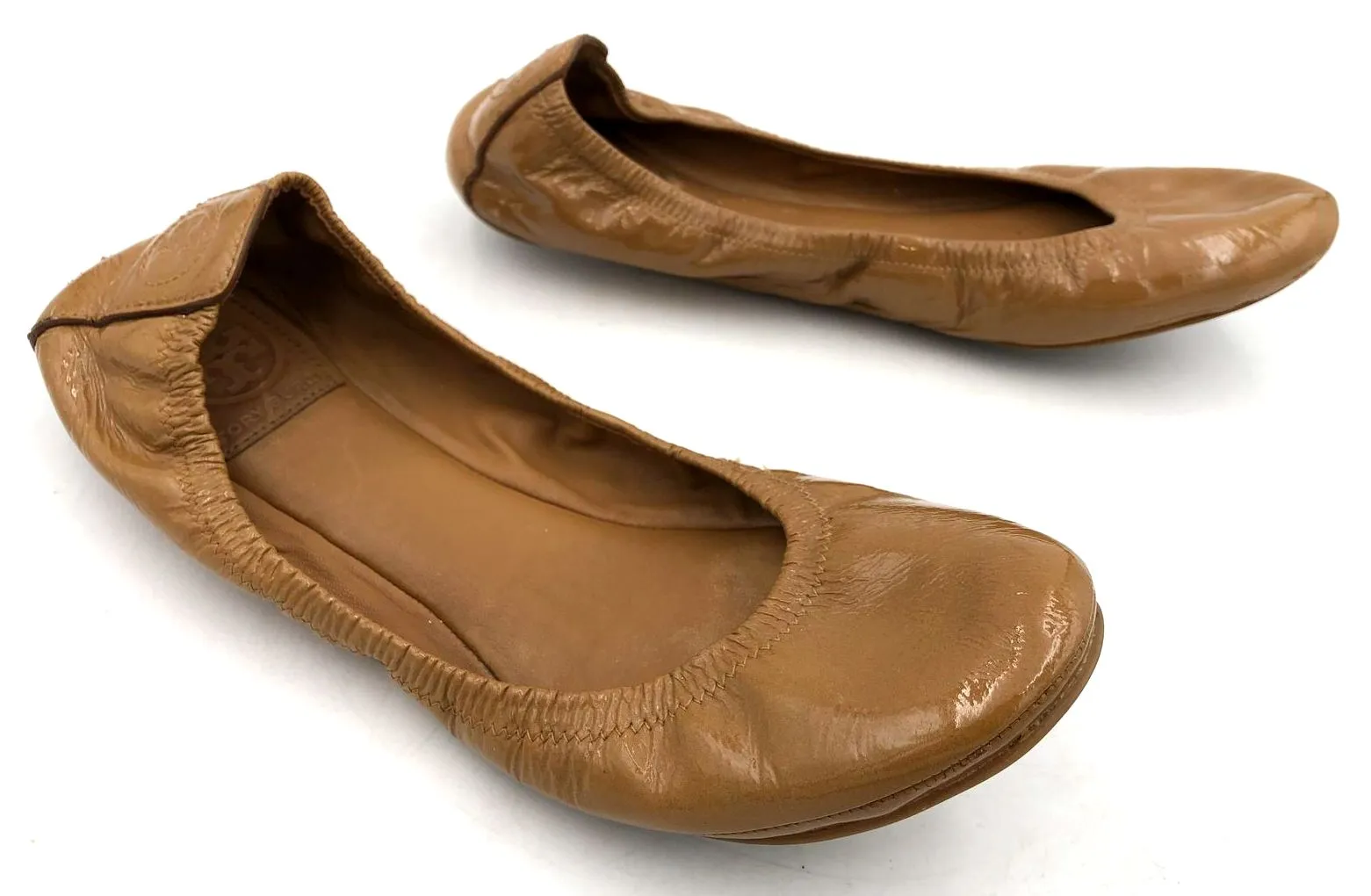 Tory Burch 'Eddie' Women's Tan Patent Leather Ballet Flats - Size 9.5 ( COA)