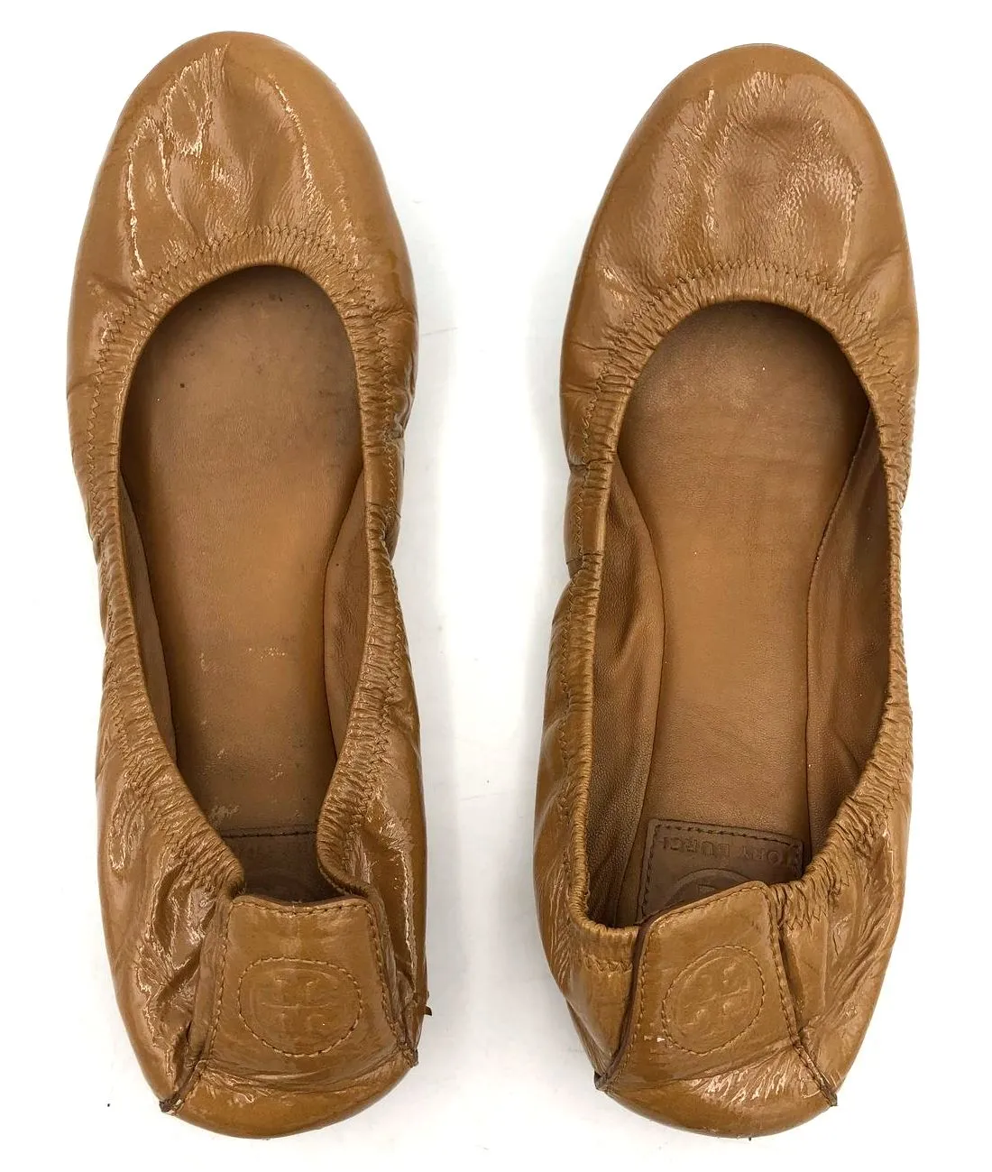 Tory Burch 'Eddie' Women's Tan Patent Leather Ballet Flats - Size 9.5 ( COA)