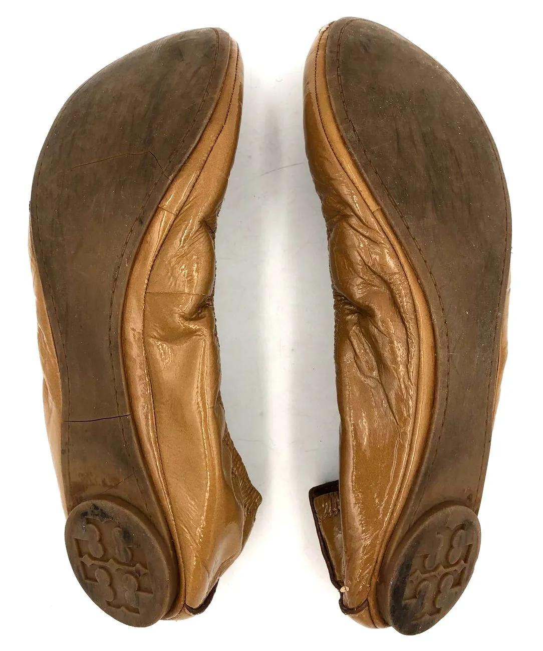 Tory Burch 'Eddie' Women's Tan Patent Leather Ballet Flats - Size 9.5 ( COA)
