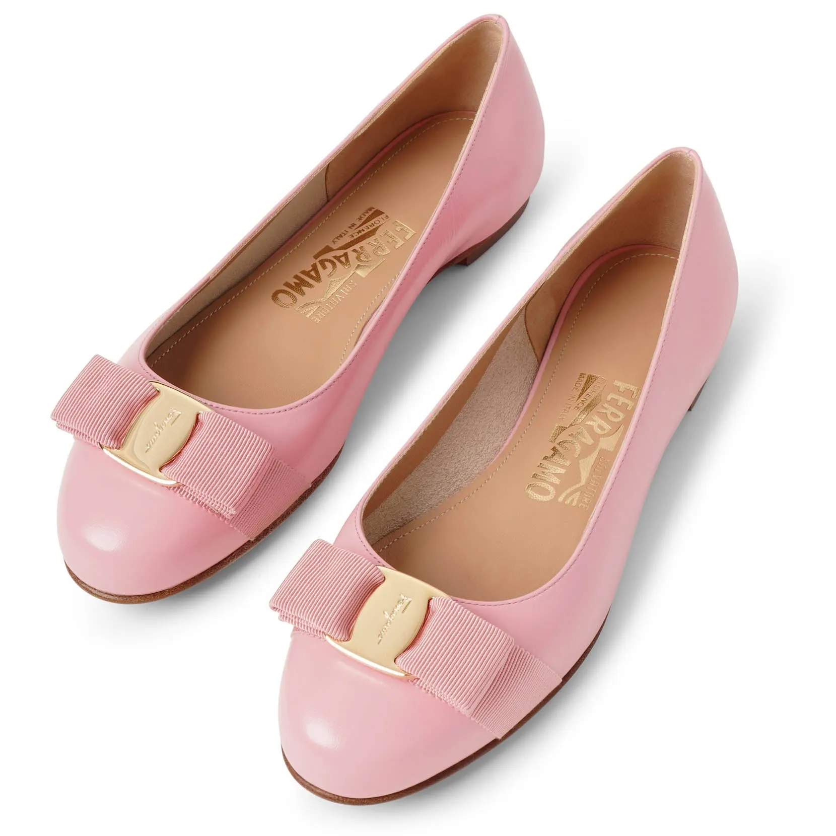Varina 22 pink leather ballerinas
